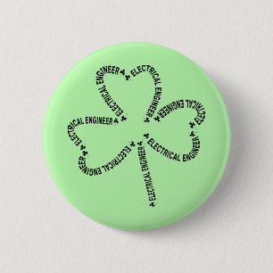 Electrical Engineer Text Shamrock 6 Cm Round Badge