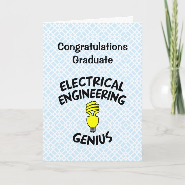 Electrical Engineering Genius Graduation Card (Front)