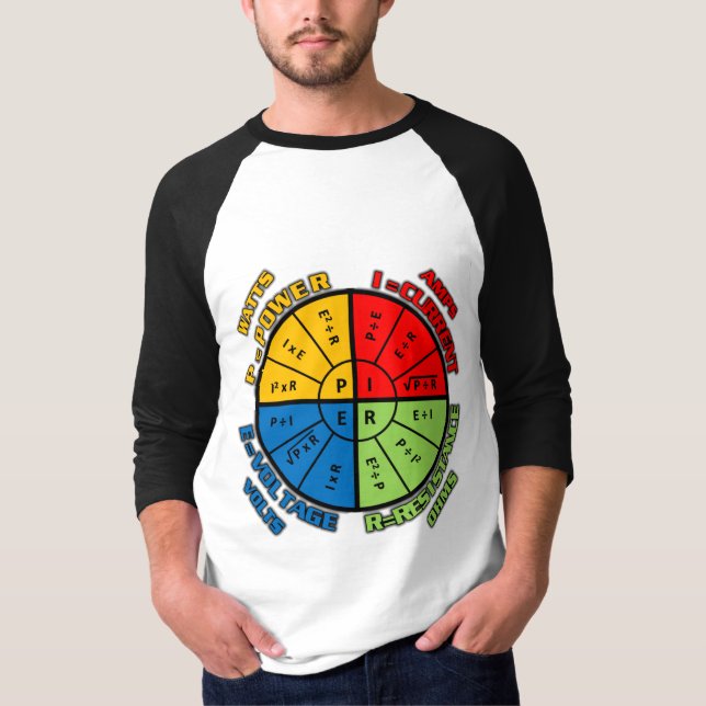 Electrical Formula Wheel, Designer Print  T-Shirt (Front)