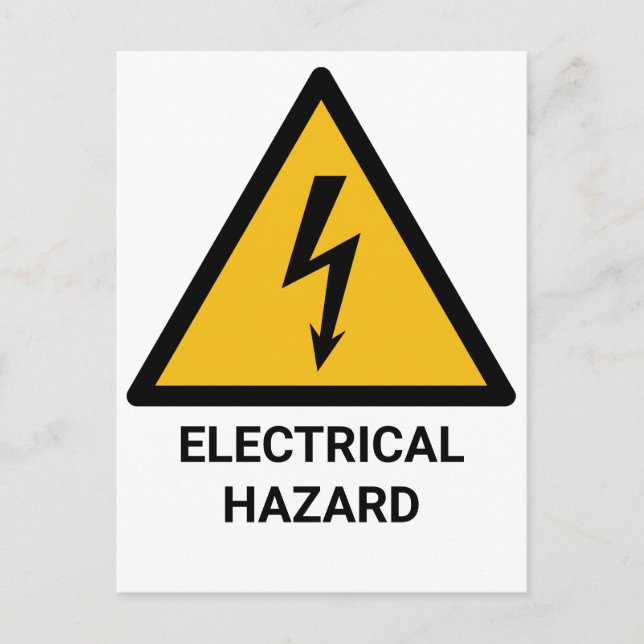 Electrical Hazard Warning, Electric Shock Symbol Postcard (Front)