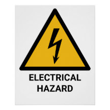 Electrical Hazard Warning, Electric Shock Symbol