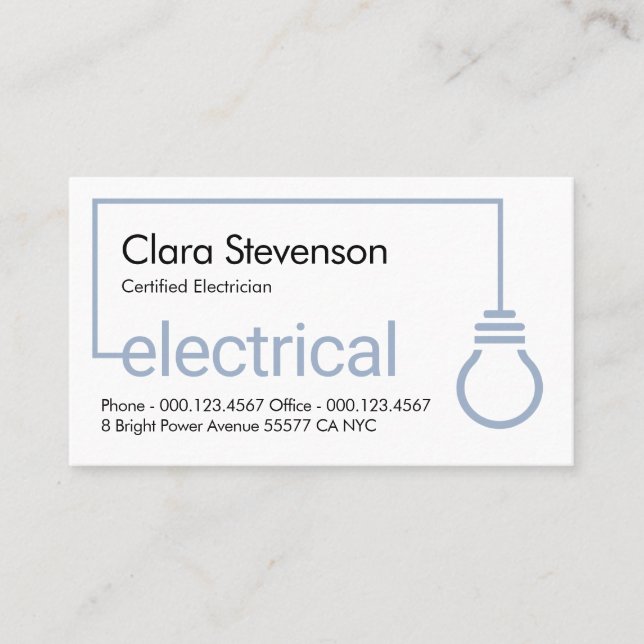 Electrical Light Bulb Circuit Business Card (Front)