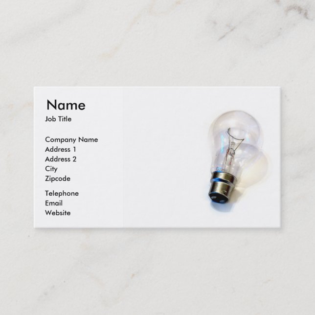 Electrical Lighting Light Bulb Business Card (Front)