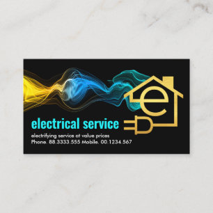 Electrical Lightning Powers Letter-E Business Card