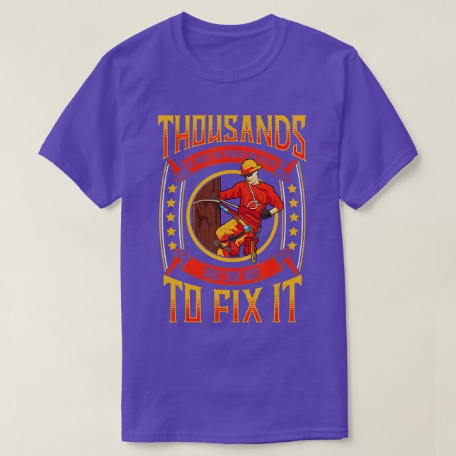 Electrical Lineman Power Lineman  T-Shirt (Design Front)
