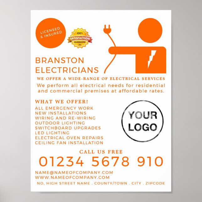 Electrical Man, Electrician Advertising Poster (Front)