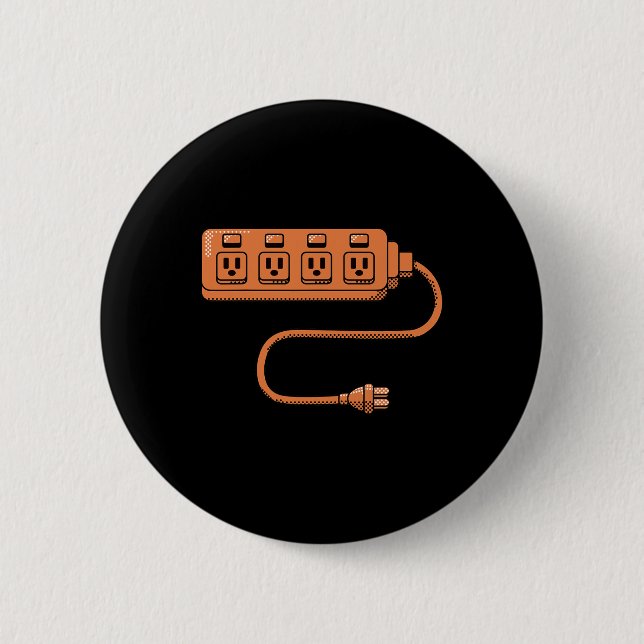 Electrical Outlet Plug And Socket Couples Hallowee 6 Cm Round Badge (Front)