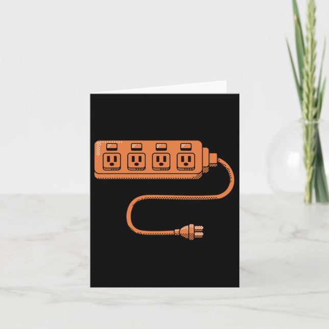 Electrical Outlet Plug And Socket Couples Hallowee Card (Front)