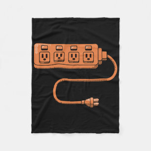 Electrical Outlet Plug And Socket Couples Hallowee Fleece Blanket
