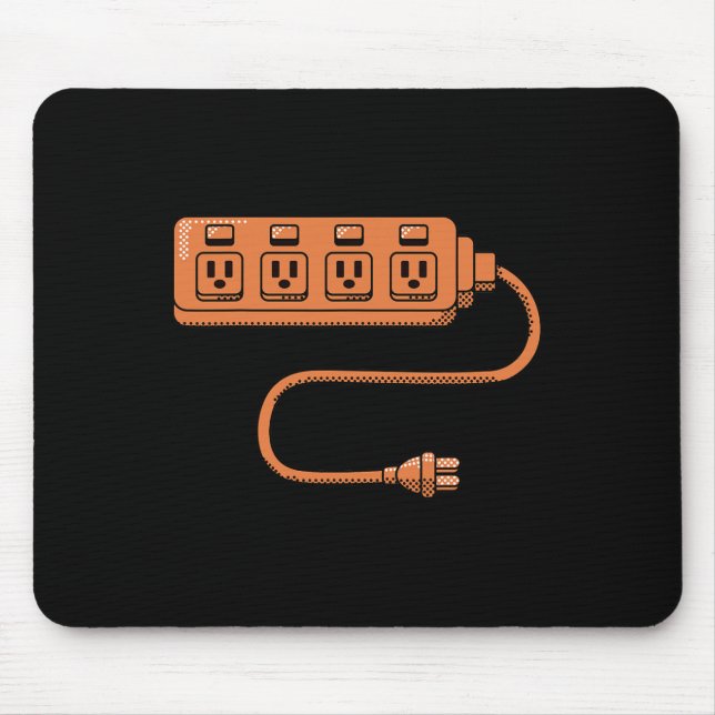 Electrical Outlet Plug And Socket Couples Hallowee Mouse Pad (Front)