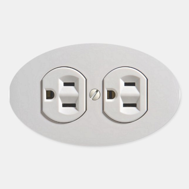 Electrical Outlet Plug-in Oval Sticker (Front)