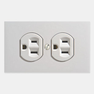 Electrical Outlet Plug-in Rectangular Sticker