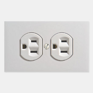 Electrical Outlet Plug-in Rectangular Sticker