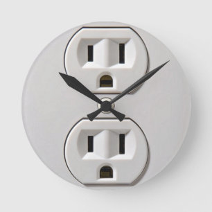 Electrical Outlet Plug-in Round Clock