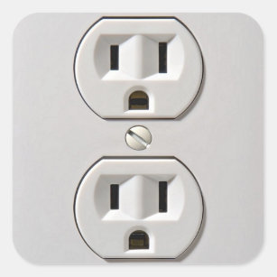 Electrical Outlet Plug-in Square Sticker