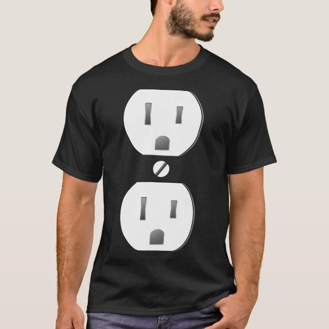 Electrical Outlet Socket Easy Costume  T-Shirt (Front)