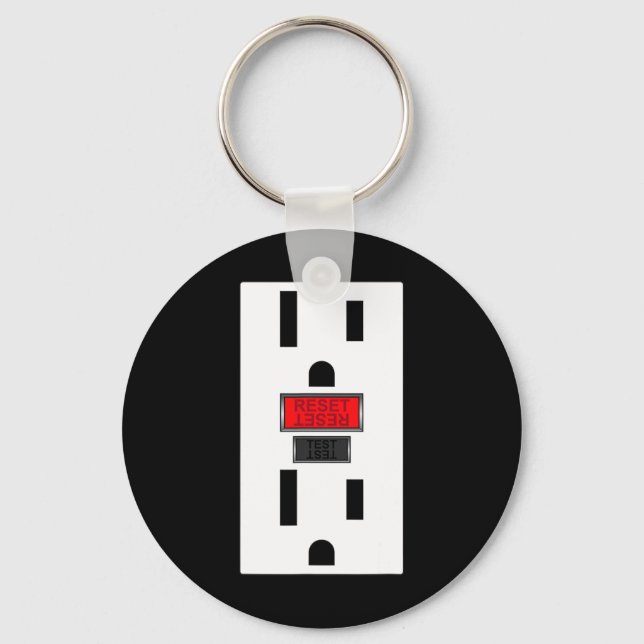 Electrical Outlet Socket Funny Halloween For Coupl Key Ring (Front)