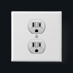 Electrical Plug Click to Customise Colour Decor 15 Cm Square Badge<br><div class="desc">Please make sure to customise the colour for the front and the back of products with two sides or multiple elements. Easily change the colour of this design background from the preset white to any colour of your choice in one step. Just click on the "Cutomize It!" button to reveal...</div>