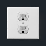 Electrical Plug Click to Customise Colour Decor 15 Cm Square Badge<br><div class="desc">Please make sure to customise the colour for the front and the back of products with two sides or multiple elements. Easily change the colour of this design background from the preset white to any colour of your choice in one step. Just click on the "Cutomize It!" button to reveal...</div>