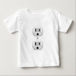 Electrical Plug Click to Customise Colour Decor Baby T-Shirt<br><div class="desc">Please make sure to customise the colour for the front and the back of products with two sides or multiple elements. Easily change the colour of this design background from the preset white to any colour of your choice in one step. Just click on the "Cutomize It!" button to reveal...</div>