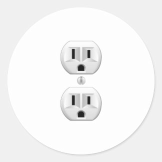 Electrical Plug Click to Customise Colour Decor Classic Round Sticker
