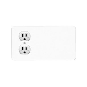 Electrical Plug Click to Customise Colour Decor Label
