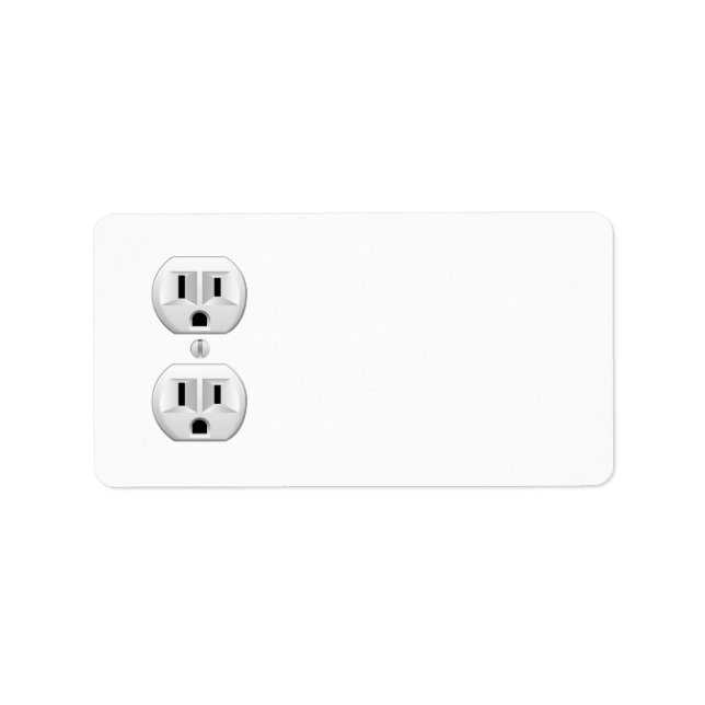 Electrical Plug Click to Customise Colour Decor Label (Front)
