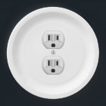 Electrical Plug Click to Customise Colour Decor Paper Plate<br><div class="desc">Please make sure to customise the colour for the front and the back of products with two sides or multiple elements. Easily change the colour of this design background from the preset white to any colour of your choice in one step. Just click on the "Cutomize It!" button to reveal...</div>