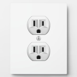 Electrical Plug Click to Customise Colour Decor Plaque