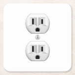 Electrical Plug Click to Customise Colour Decor Square Paper Coaster<br><div class="desc">Please make sure to customise the colour for the front and the back of products with two sides or multiple elements. Easily change the colour of this design background from the preset white to any colour of your choice in one step. Just click on the "Cutomize It!" button to reveal...</div>