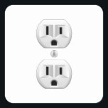 Electrical Plug Click to Customise Colour Decor Square Sticker<br><div class="desc">Please make sure to customise the colour for the front and the back of products with two sides or multiple elements. Easily change the colour of this design background from the preset white to any colour of your choice in one step. Just click on the "Cutomize It!" button to reveal...</div>