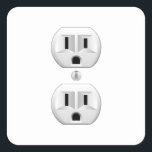 Electrical Plug Click to Customise Colour Decor Square Sticker<br><div class="desc">Please make sure to customise the colour for the front and the back of products with two sides or multiple elements. Easily change the colour of this design background from the preset white to any colour of your choice in one step. Just click on the "Cutomize It!" button to reveal...</div>