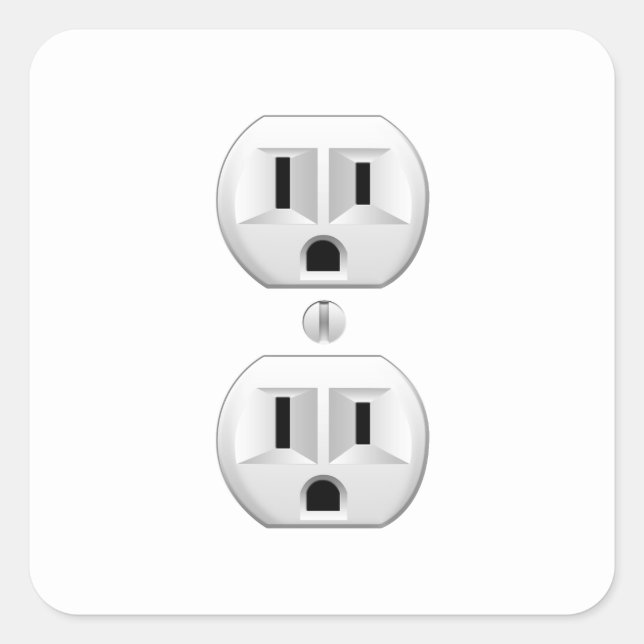 Electrical Plug Click to Customise Colour Decor Square Sticker (Front)