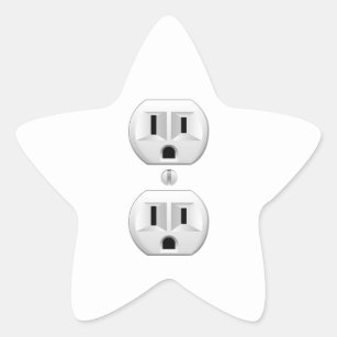 Electrical Plug Click to Customise Colour Decor Star Sticker