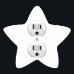 Electrical Plug Click to Customise Colour Decor Star Sticker<br><div class="desc">Please make sure to customise the colour for the front and the back of products with two sides or multiple elements. Easily change the colour of this design background from the preset white to any colour of your choice in one step. Just click on the "Cutomize It!" button to reveal...</div>