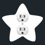 Electrical Plug Click to Customise Colour Decor Star Sticker<br><div class="desc">Please make sure to customise the colour for the front and the back of products with two sides or multiple elements. Easily change the colour of this design background from the preset white to any colour of your choice in one step. Just click on the "Cutomize It!" button to reveal...</div>