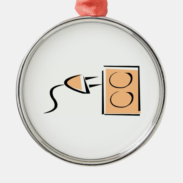 Electrical Plug Outlet Metal Tree Decoration (Front)