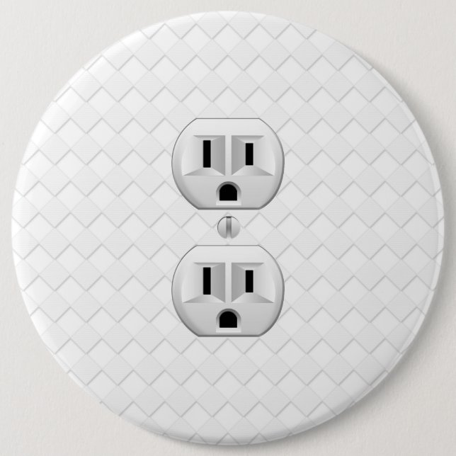 Electrical Plug Wall Outlet Fun Customise This 6 Cm Round Badge (Front)