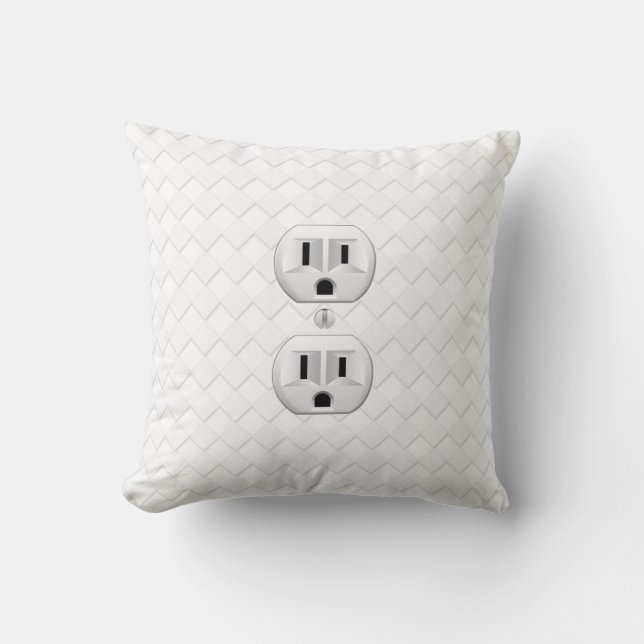 Electrical Plug Wall Outlet Fun Customise This Cushion (Front)
