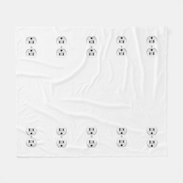 Electrical Plug Wall Outlet Fun Customise This Fleece Blanket (Front (Horizontal))