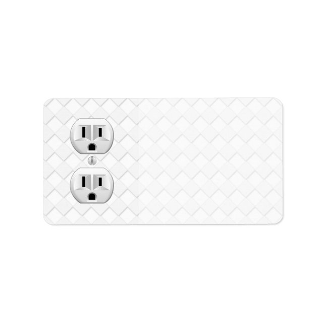 Electrical Plug Wall Outlet Fun Customise This Label (Front)