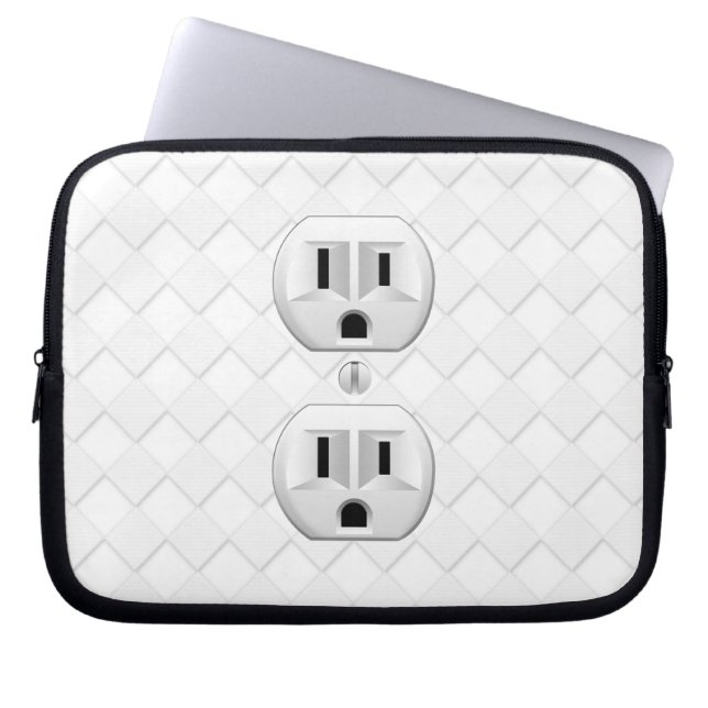 Electrical Plug Wall Outlet Fun Customise This Laptop Sleeve (Front)