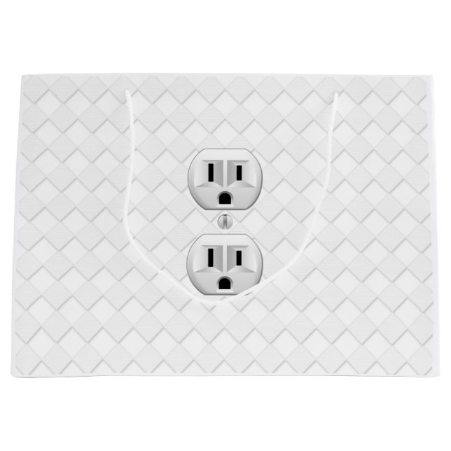 Electrical Plug Wall Outlet Fun Customise This Large Gift Bag (Front)