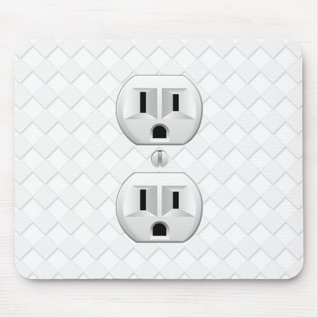 Electrical Plug Wall Outlet Fun Customise This Mouse Pad (Front)