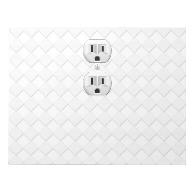 Electrical Plug Wall Outlet Fun Customise This Notepad (Front)