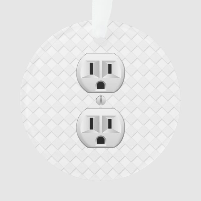 Electrical Plug Wall Outlet Fun Customise This Ornament (Front)