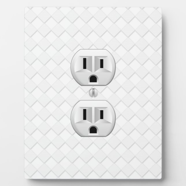 Electrical Plug Wall Outlet Fun Customise This Plaque (Front)