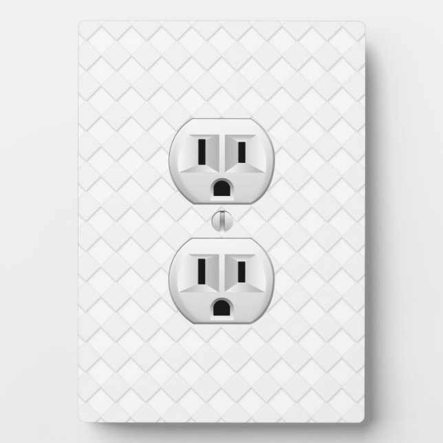 Electrical Plug Wall Outlet Fun Customise This Plaque (Front)