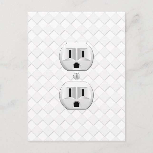 Electrical Plug Wall Outlet Fun Customise This Postcard (Front)