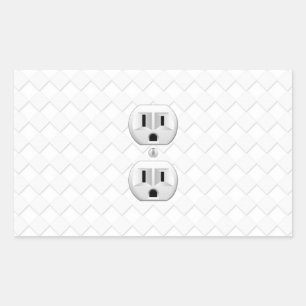 Electrical Plug Wall Outlet Fun Customise This Rectangular Sticker